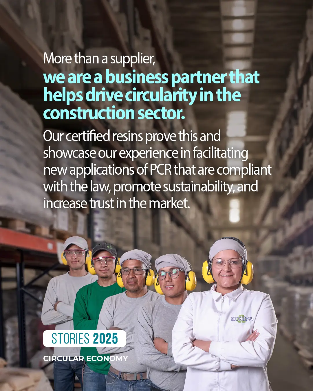 Our PCR resins are now in construction packaging