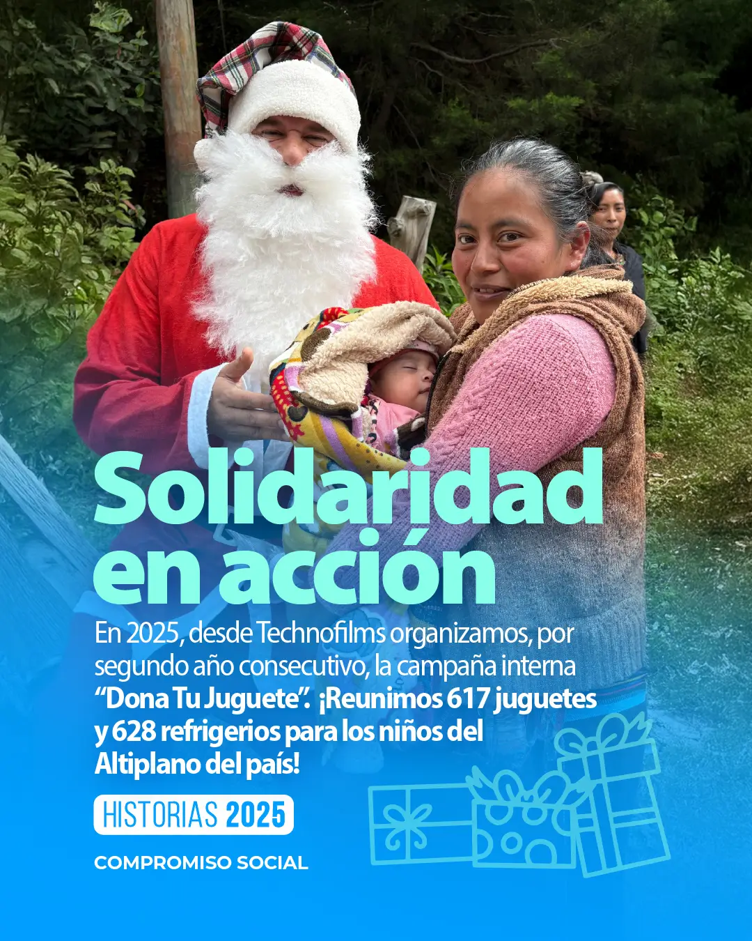 Technofilms entregando apoyo educativo a niños de la comunidad en Guatemala.