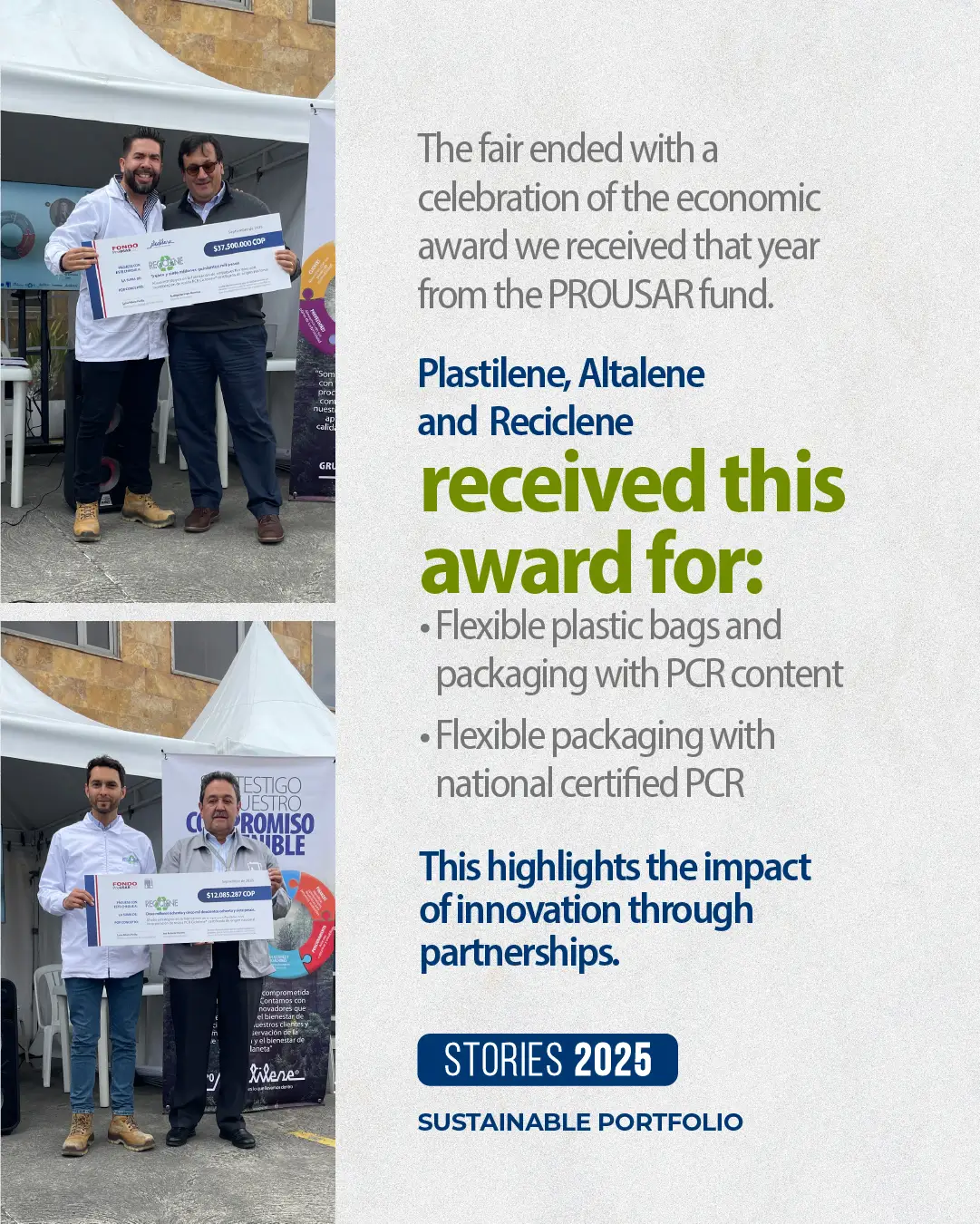 PROUSAR Fund awards presentation to Plastilene and Reciclene for innovation projects in flexible packaging with PCR.