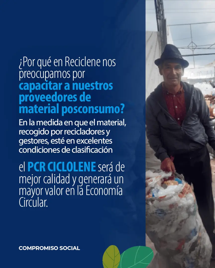 Pellets de plástico reciclado PCR Ciclolene producidos por Grupo Plastilene