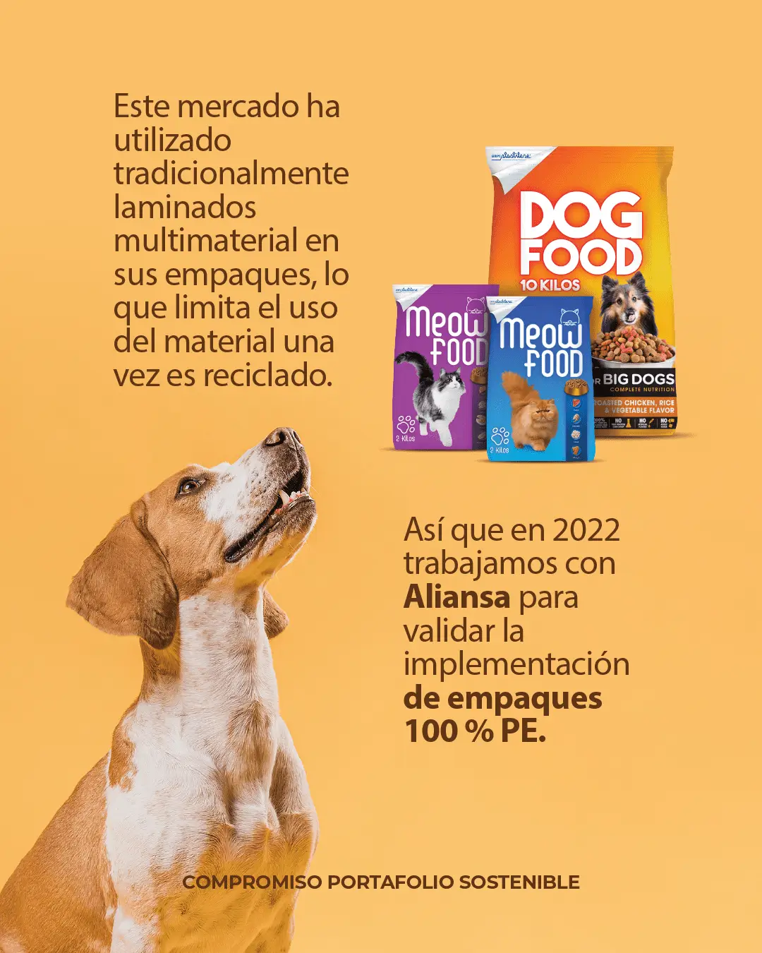 Polietileno que hace más sostenibles los empaques para mascotas