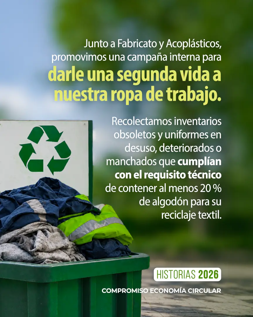 Campaña con Fabricato y Acoplásticos para dar una segunda vida a la ropa de trabajo: se recolectan uniformes en desuso con al menos 20 % de algodón para su reciclaje textil