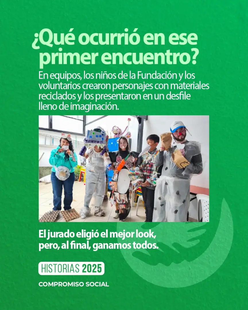 Reutilización creativa de residuos durante el voluntariado con Michín