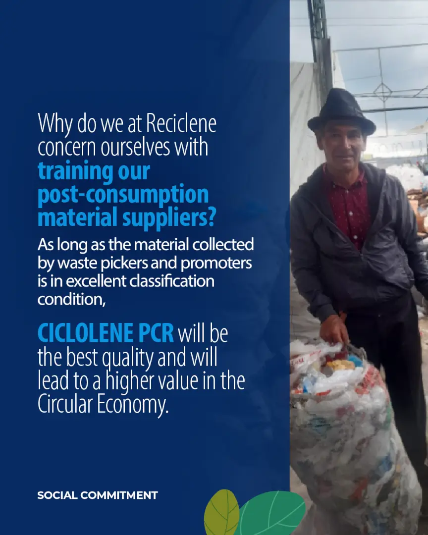 Recycled plastic pellets (PCR Ciclolene) ready for new packaging