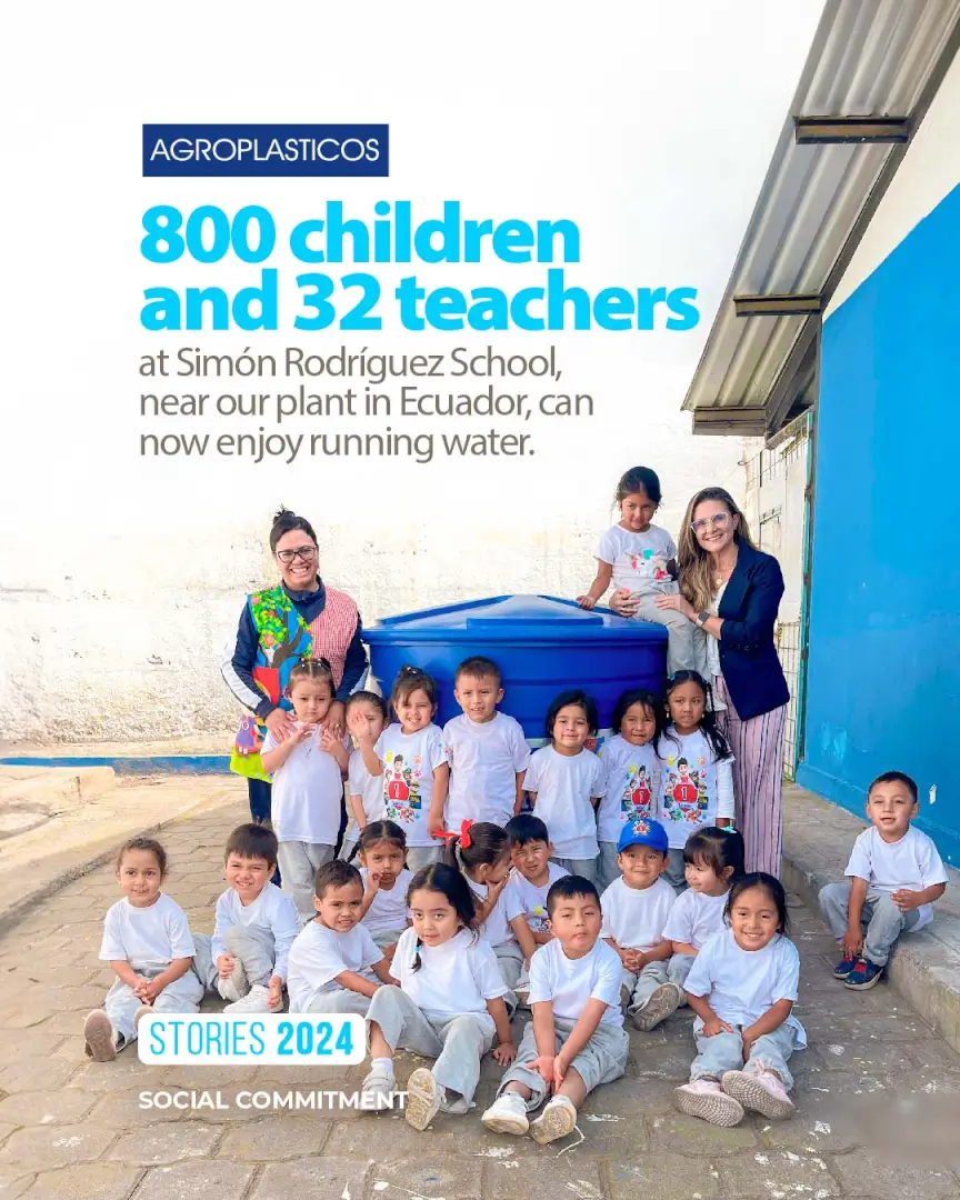 Water tank donation to a school – Agroplásticos