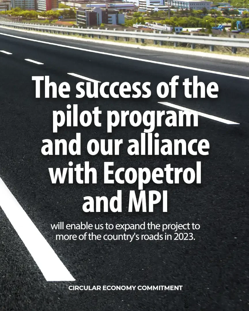 Asphalt made with recycled plastic used on Colombian roads by Plastilene Group