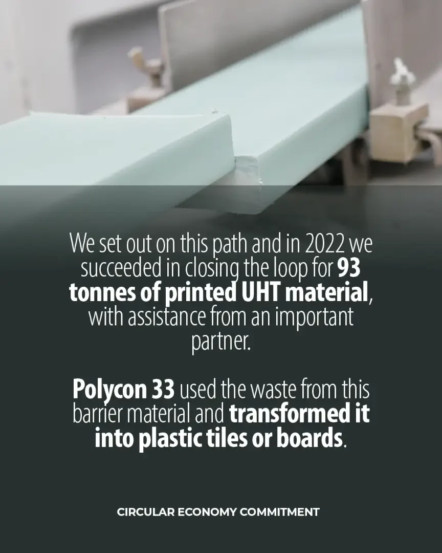 Recycling of UHT milk-packaging material in Guatemala by Plastilene Group